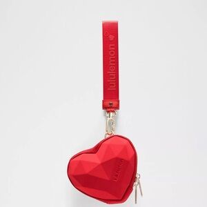 Lululemon Red Heart-Shaped Wristlet
